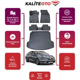 Renault Megane 4 2020 Model Çift Kulak Bagaj Havuzu+4d Araca Özel Havuzlu Paspas Takımıı Prqx - Siyah