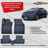 Renault Megane 4 Paspas Araca Özel Sedan 2016 2023 BOSSE 3D Havuzlu Oto Paspas Ultra Seri - Siyah