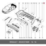 Renault Megane 4 Sedan 2016-2020 Arka Tampon Braketi Üst İç Sağ - Sol Set (2 Parça) (Orta Sağa Takılan) (Oem No:85042218