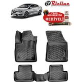 Renault Megane 4 Sedan 2016-2023 Havuzlu Paspas - Siyah
