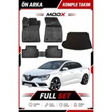 Renault Megane 4 Sedan 2021 Model 5d Havuzlu Paspas + 3D Sol Kulak Bagaj Havuzu - Siyah