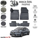 Renault Megane 4 Sedan 2022 Model Tam Uyumlu Kokusuz 3D Havuzlu Paspas - Siyah