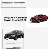 Renault Megane 5 ( 2021-2022-2023-2024 ) Yan Çamurluk Sinyal Kromu 2 Parça Paslanmaz Çelik