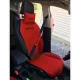 Renault Megane Nakışlı Ön İkili Oto Koltuk Minderi 2 Adet Boyun Yastığı 2 Adet Kemer Pedi Kırmızı