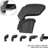 Renault Megane Uyumlu 2 Kol Dayama Kolçak Siyah 2003-2011
