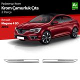 Renault Megane Uyumlu 4 Krom Çamurluk Sinyal Çıtası 2 Parça. 2016-2020