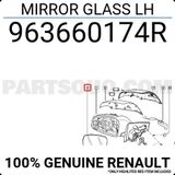 Renault Megane/Fluence Dış Ayna Camı Sol 2009- (Oem No: 963660174R)