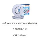 Renault Ön Fren Disk Laguna 3 Megane 3-4 Fluence Duster 1-2 Kangoo 2021+ Captur 2 Juke 2 F16 0986479C62 1 Adet Bosch