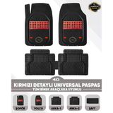 Renault R 9 1983-2000 Model Uyumlu 4D Line Kırmızı Havuzlu Paspas Universal-Yumuşak Kaymaz Taban
