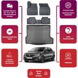 Renault Symbol 2017 Model Bagaj Havuzu+4d Araca Özel Havuzlu Paspas Takımıı Maxii - Siyah