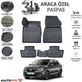 Renault Symbol 2017 Model Tam Uyumlu Kokusuz 3D Havuzlu Paspas - Siyah