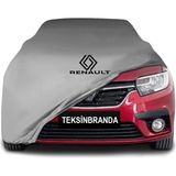 Renault Symbol 3 (2013 - ) Gri Kumaş Araba Branda Logolu Penye Oto Branda - Araç modeline özel tasarım