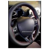 Renault Symbol 3 Uyumlu Deri Dikmeli Direksiyon Kilifi Soft Kirmizi Ipli 38×11Cm