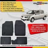 Renault Symbol Paspas Araca Özel 1999-2008 Derin Havuzlu 3D Paspas Bosse North Serisi - Siyah