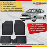 Renault Symbol Paspas Araca Özel 2008 - 2012 Derin Havuzlu 3D Paspas Bosse North Serisi - Siyah