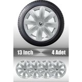 Renault Toros R Europa 13" Inç Uyumlu 4 Adet 1 Takım Gri Kırılmaz Esnek Jant Kapağı 025 - Universal