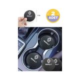 Renault Yazılı Otomobil İçin Siyah Karbon Bardak Altlığı Renault Yazılı İçin Dayanıklı Ve Şık 7 Cm Tasarım 2 Adet 2 Adet