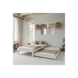 RENAZZO Canvas Model Yavrulu Beyaz Renk Çam Ahşap Karyola