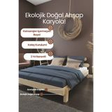 RENAZZO Damla 2'li Başlıklı Modern Karyola - Çift Katmanlı Başlık Detaylı Sarsılmaz Ahşap Karyola