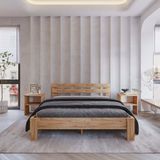 Renazzo Letto Atlantik Mdf Karyola | Tek ve Çift Kişilik Yatak Uyumlu, Kolay Kurulum - Beyaz - Antrasit - 160X200
