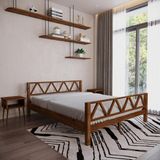 Renazzo Milena Model Ceviz Renk Çam Ahşap Karyola - 90 x 190 cm