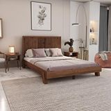 Renazzo Mobilya Alaz Model Ceviz Renk Çam Ahşap Dikey 90x200 cm Karyola