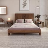 Renazzo Mobilya Alaz Model Ceviz Renk Çam Ahşap Karyola Ve İki Komodin Set ( Dikey ) 120x200 cm