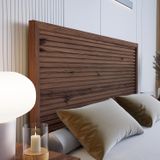 Renazzo Mobilya Alaz Model Ceviz Renk Çam Ahşap Karyola Ve İki Komodin Set ( Yatay ) 120x200 cm