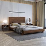 Renazzo Mobilya Alaz Model Ceviz Renk Çam Ahşap Yatay 90x190 cm Karyola