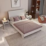 Renazzo Mobilya Alaz Model Dikey 140x200 cm Beyaz Renk Çam Ahşap Karyola
