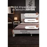 Renazzo Mobilya Alaz Model Dikey Başlıklı Masif Ahşap Karyola Ve 2 Adet Komodin Kolay Kurulum Fırınlanmış İthal Sibirya Çamı 140x190 Yatak Uyumlu 2 Adet Komodin Beyaz