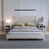 Renazzo Mobilya Alaz Model Vernikli Çam Ahşap Karyola Ve İki Komodin Set ( Yatay ) 120x200 cm