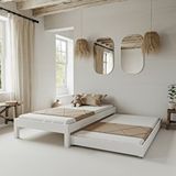 Renazzo Mobilya Canvas Model 100x200 cm Yavrulu Beyaz Renk Çam Ahşap Karyola