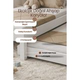 Renazzo Mobilya Canvas Model Masif Ahşap Karyola Kolay Kurulum Fırınlanmış Ithal Sibirya Çamı 100X200 Yatak Uyumlu - Doğal - 100 x 200 cm