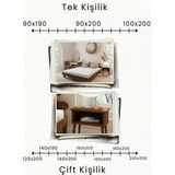 Renazzo Mobilya Damla 2'li Başlıklı Doğal Masif Ahşap Karyola ve 2 Adet Komodin Seti - Ceviz - 200 x 200 cm