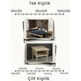 Renazzo Mobilya Damla 2'li Başlıklı Doğal Masif Ahşap Karyola ve 2 Adet Komodin Seti - Vernikli - 150 x 200 cm