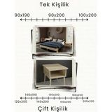Renazzo Mobilya Damla 2'li Başlıklı Doğal Masif Ahşap Karyola ve 2 Adet Komodin Seti - Vernikli - 160 x 200 cm