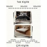 Renazzo Mobilya Damla 2'li Başlıklı Modern Karyola - Ceviz - 200 x 200 cm