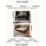 Renazzo Mobilya Damla 2'li Başlıklı Modern Karyola - Vernikli - 100 x 200 cm