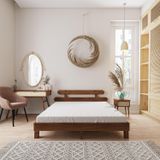 Renazzo Mobilya Damla Model 150x200 cm Ceviz Renk Çam Ahşap Karyola