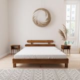 Renazzo Mobilya Damla Model Ceviz Renk Ahşap Karyola Ve İki komodin Set 120x200 cm