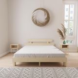 Renazzo Mobilya Damla Model Doğal Ahşap Karyola Ve İki komodin Set 120x200 cm
