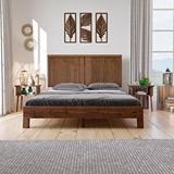 Renazzo Mobilya Ebruli Model 160x200 cm Ceviz Renk Çam Ahşap Karyola