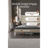 Renazzo Mobilya Ebruli Model Dikey Başlıklı Masif Ahşap Karyola Kolay Kurulum Fırınlanmış İthal Sibirya Çamı 120x200 Yatak Uyumlu - Vernikli Renk - 120 x 200 cm