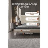 Renazzo Mobilya Ebruli Model Dikey Başlıklı Masif Ahşap Karyola Kolay Kurulum Fırınlanmış İthal Sibirya Çamı 200x200 Yatak Uyumlu Vernikli