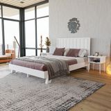 Renazzo Mobilya Hüma Model Beyaz Renk Çam Ahşap Dikey 140x200 cm Karyola