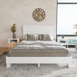 Renazzo Mobilya Hüma Model Beyaz Renk Çam Ahşap Karyola Ve İki Komodin Set ( Yatay ) 120x200 cm