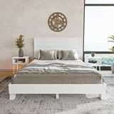 Renazzo Mobilya Hüma Model Beyaz Renk Çam Ahşap Yatay 140x190 cm Karyola