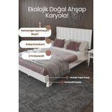 Renazzo Mobilya Hüma Model Dikey Başlıklı Masif Ahşap Karyola Kolay Kurulum Fırınlanmış İthal Sibirya Çamı 120x200 Yatak Uyumlu - Ceviz Renk - 120 x 200 cm