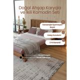 Renazzo Mobilya Hüma Model Dikey Başlıklı Masif Ahşap Karyola ve 2 Adet Komodin Kolay Kurulum Fırınlanmış Ithal Sibirya Çamı 140X200 Yatak Uyumlu 2 Adet Komodin - Ceviz - 140 x 200 cm